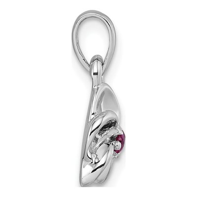 Sterling Silver CZ Flower Pendant – view 3