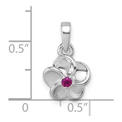 Sterling Silver CZ Flower Pendant – view 5