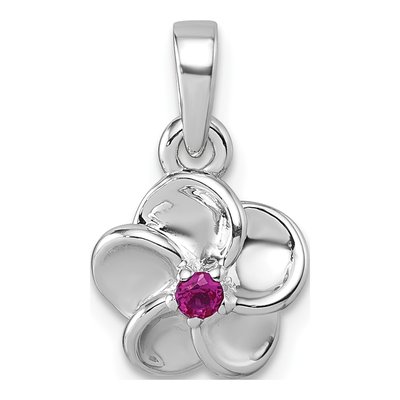 Sterling Silver CZ Flower Pendant
