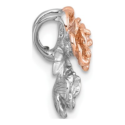 Sterling Silver CZ Flower Slide Pendant – view 3