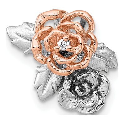 Sterling Silver CZ Flower Slide Pendant