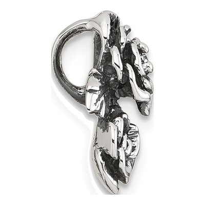 Sterling Silver CZ Flower Slide Pendant – view 3