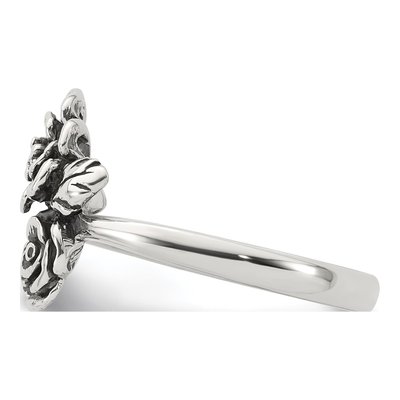 Sterling Silver CZ Flower Ring – view 4