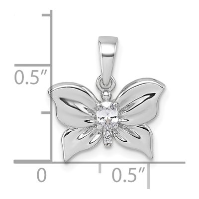 Sterling Silver CZ Butterfly Pendant – view 5