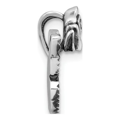 Sterling Silver Antiqued Butterfly Flower Pendant – view 3