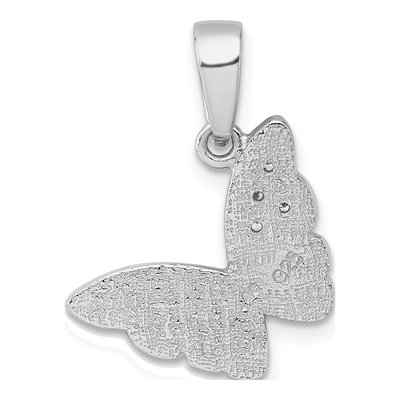 Sterling Silver CZ Enamel Butterfly Pendant – view 4