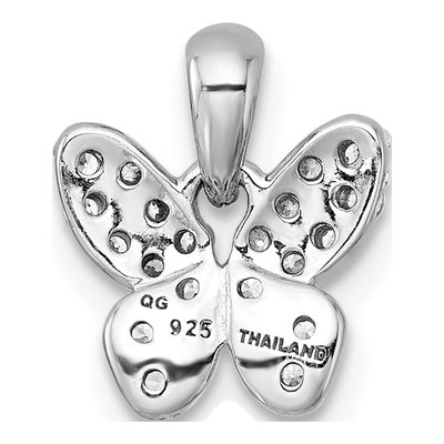 Sterling Silver CZ Butterfly Pendant – view 4