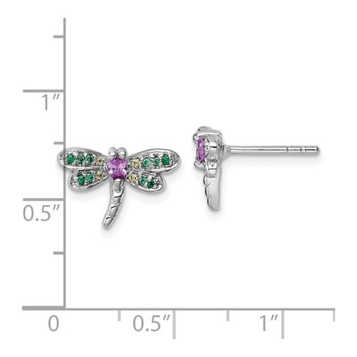 Sterling Silver CZ Dragonfly Stud Earrings – view 4