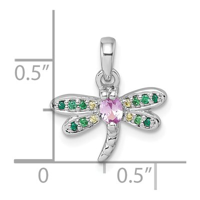 Sterling Silver CZ Dragonfly Pendant – view 5