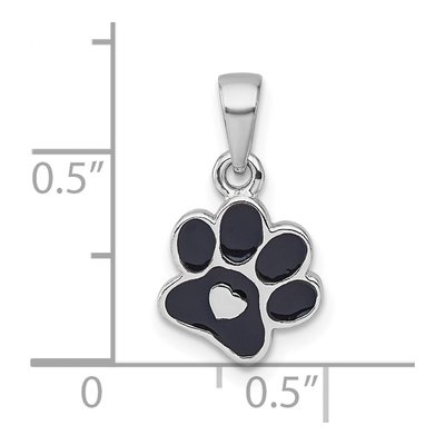 Sterling Silver Paw Print Heart Pendant – view 5