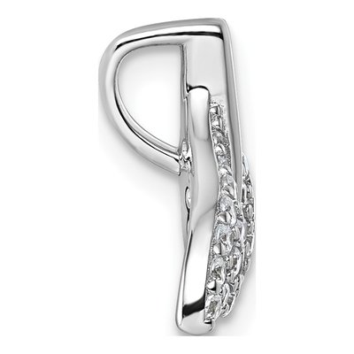 Sterling Silver CZ Whale Tail Pendant – view 3
