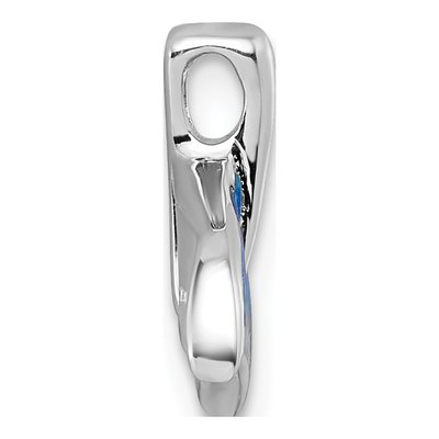 Sterling Silver Lab-Created Opal Whale Tail Slide Pendant – view 3
