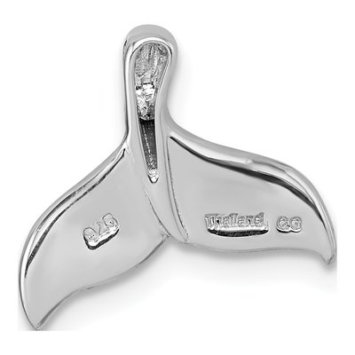 Sterling Silver Lab-Created Opal Whale Tail Slide Pendant – view 4