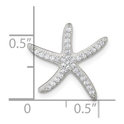 Sterling Silver CZ Starfish Slide Pendant – view 5