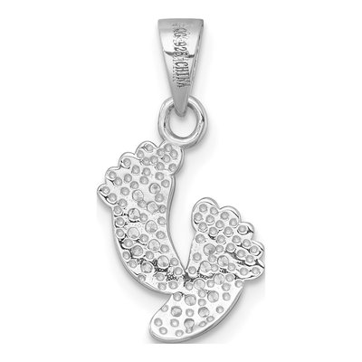 Sterling Silver CZ Footprints Pendant – view 4