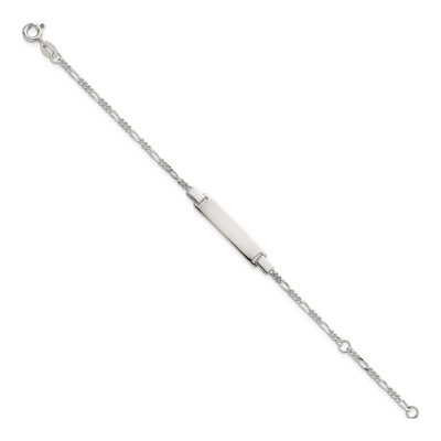 Sterling Silver Kids' Figaro ID Bracelet – view 3