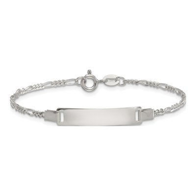 Sterling Silver Kids' Figaro ID Bracelet – view 4