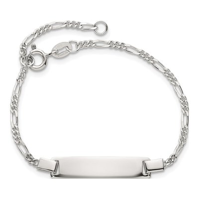 Sterling Silver Kids' Figaro ID Bracelet – view 5