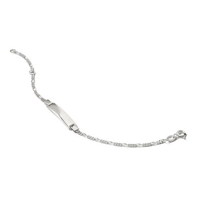 Sterling Silver Kids' Figaro ID Bracelet – view 7