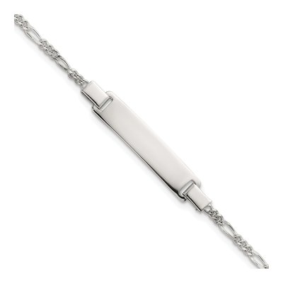Sterling Silver Kids' Figaro ID Bracelet
