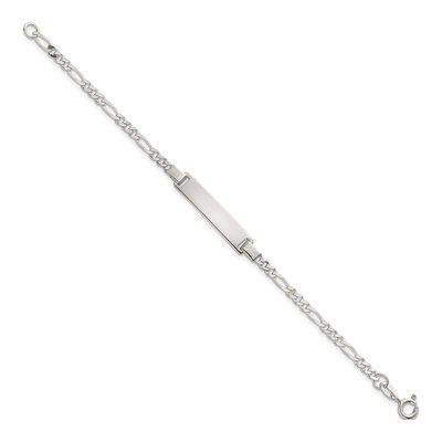 Sterling Silver Kids' Figaro ID Bracelet – view 3