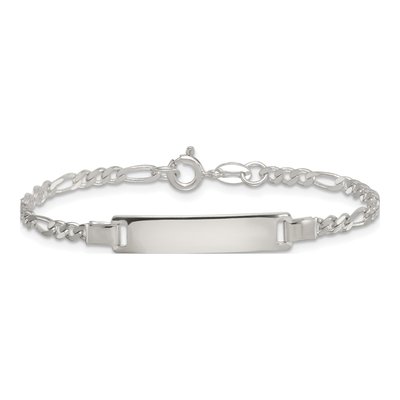 Sterling Silver Kids' Figaro ID Bracelet – view 4