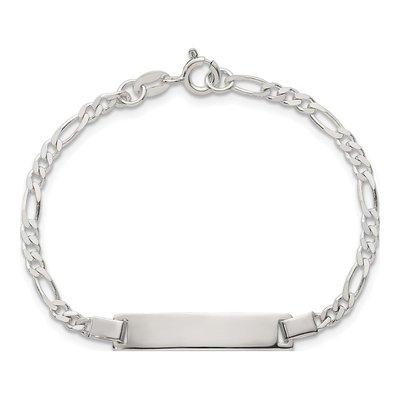Sterling Silver Kids' Figaro ID Bracelet – view 5
