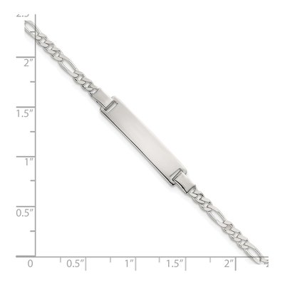 Sterling Silver Kids' Figaro ID Bracelet – view 6