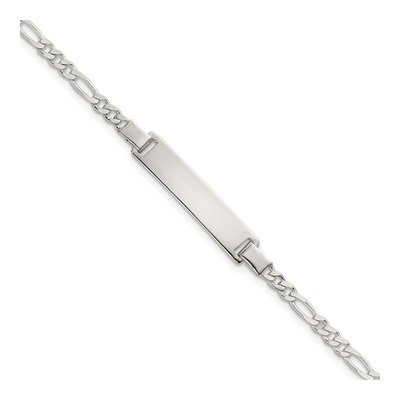 Sterling Silver Kids' Figaro ID Bracelet