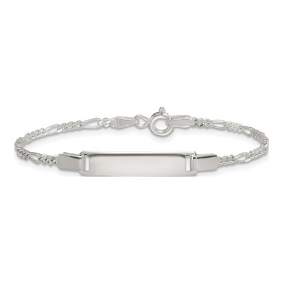 Sterling Silver Kids' Figaro ID Bracelet – view 4