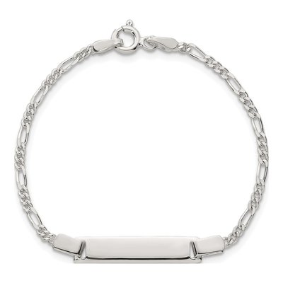 Sterling Silver Kids' Figaro ID Bracelet – view 5