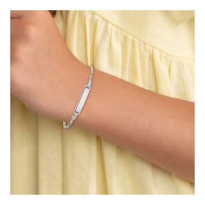 Sterling Silver Kids' Figaro ID Bracelet – view 7