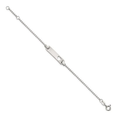 Sterling Silver Kids' Heart ID Bracelet – view 3