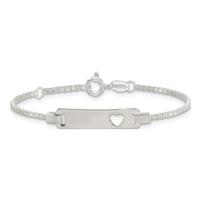 Sterling Silver Kids' Heart ID Bracelet – view 4