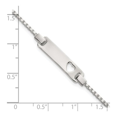 Sterling Silver Kids' Heart ID Bracelet – view 6