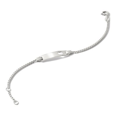 Sterling Silver Kids' Heart ID Bracelet – view 7