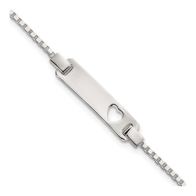 Sterling Silver Kids' Heart ID Bracelet