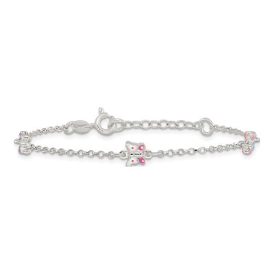 Sterling Silver Enameled Butterfly Bracelet – view 3