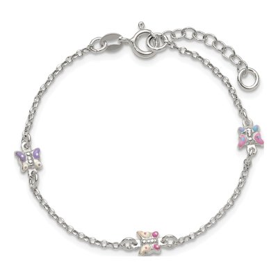 Sterling Silver Enameled Butterfly Bracelet – view 4
