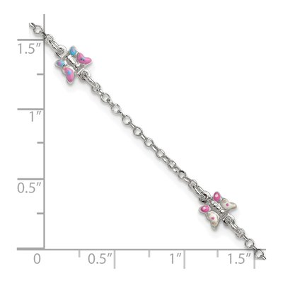 Sterling Silver Enameled Butterfly Bracelet – view 5