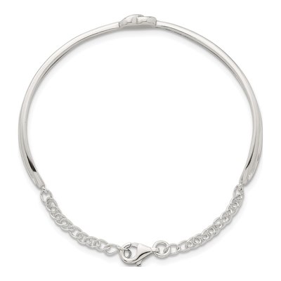 Sterling Silver Kids' Twisted Heart Cuff Bracelet – view 4
