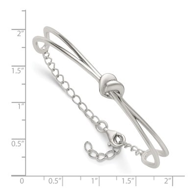 Sterling Silver Kids' Twisted Heart Cuff Bracelet – view 5