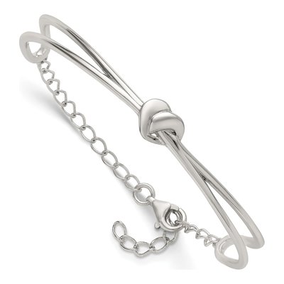 Sterling Silver Kids' Twisted Heart Cuff Bracelet