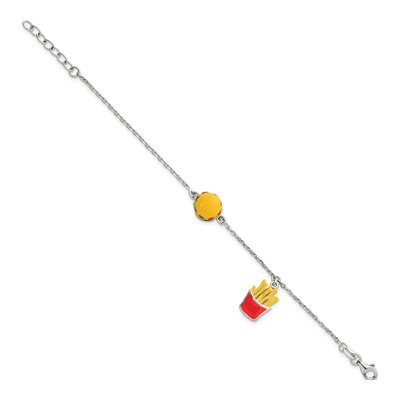 Sterling Silver Kids' Burger Fries Bracelet – view 3
