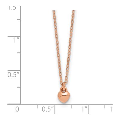 Rose Gold-Plated Sterling Silver Girls' Heart Pendant Necklace – view 6
