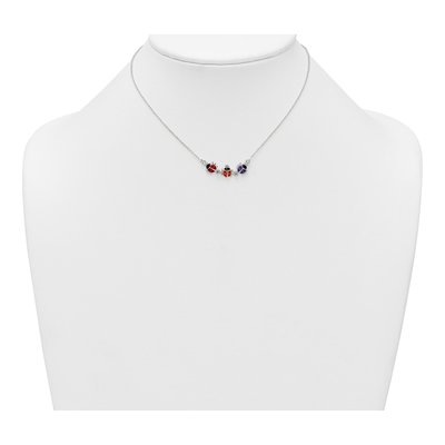 Sterling Silver Girls' Ladybug CZ Pendant Necklace – view 4