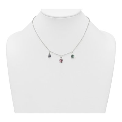 Sterling Silver Crystal Girls' Turtle Pendant Necklace – view 4