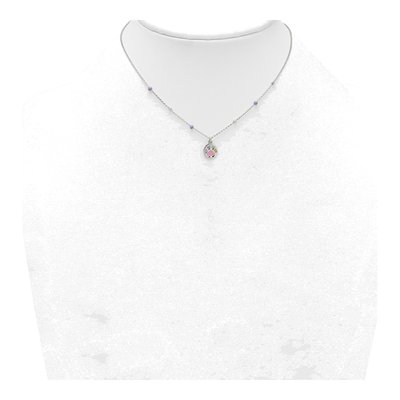 Sterling Silver Girls' Enamel Heart Pawprint Pendant Necklace – view 4