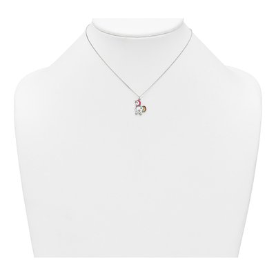 Sterling Silver Girls' Enamel Unicorn Pendant Necklace – view 4