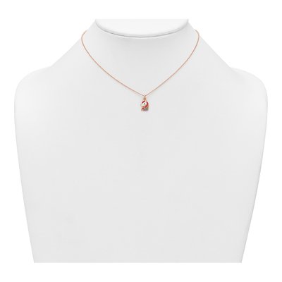 Rose Gold-Plated Sterling Silver Girls' Enamel Unicorn Necklace – view 4